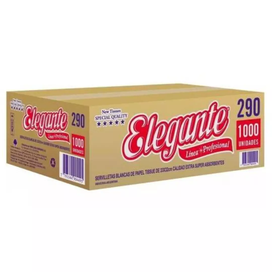 CAJA SERVILLETAS BLANCAS 32×33 – ELEGANTE